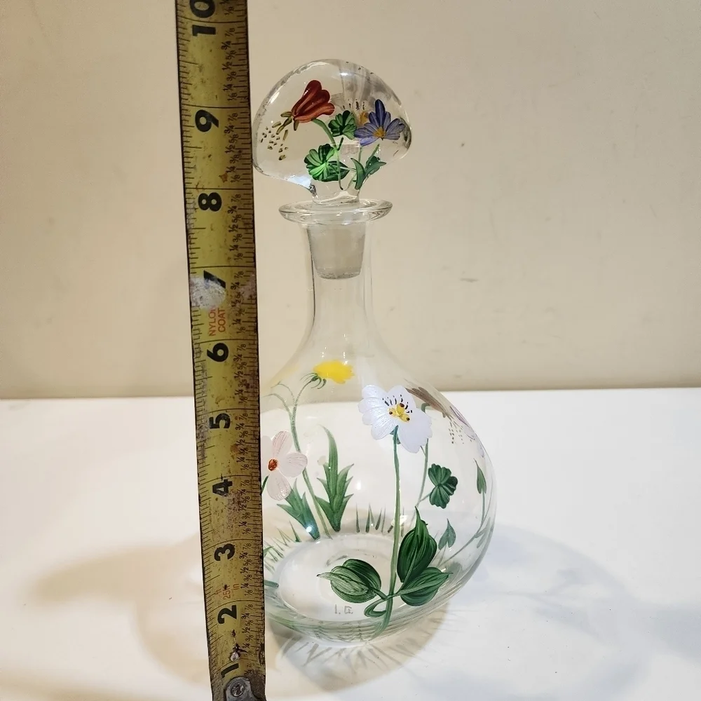 Royal Danube Crystal Floral Handpainted Decanter and Stopper